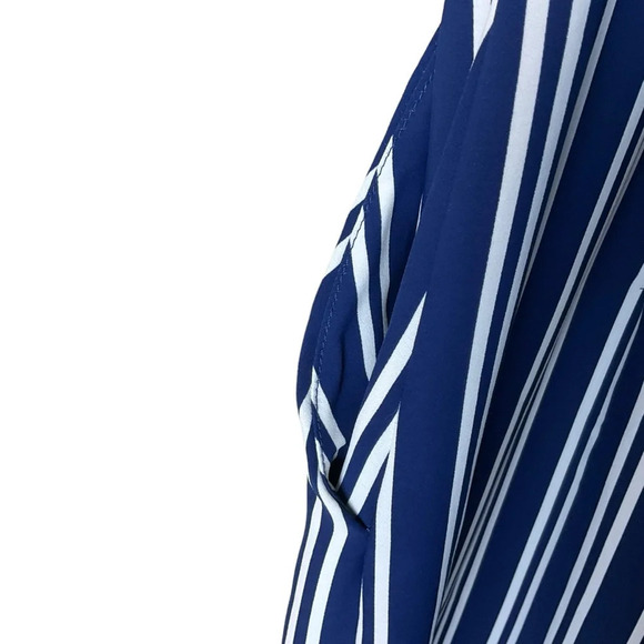 Amanda Uprichard Jumpsuit Navy Stripped SIZE L - Picture 7 of 14